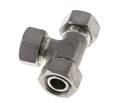 Raccord de coupe en T à angle droit en acier inoxydable 22L avec pivot 160 bar réglable ISO 8434-1