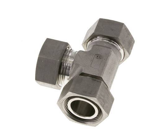 Raccord de coupe en T à angle droit en acier inoxydable 28L avec pivot 160 bar réglable ISO 8434-1