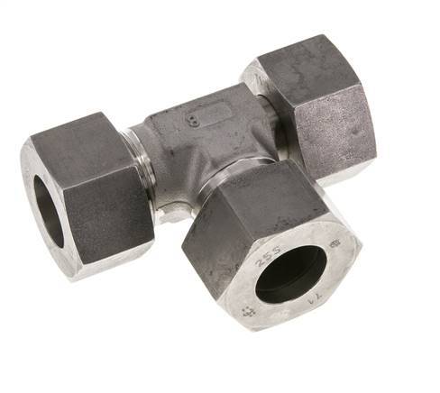 25S Raccord de coupe en T à angle droit en acier inoxydable avec pivot 400 bar réglable ISO 8434-1