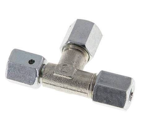 6L Zink Plated Steel Right Angle Tee Cutting Fitting with Swivel 315 bar NBR Adjustable ISO 8434-1