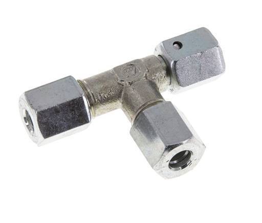 Raccord en T à angle droit 6L en acier zingué avec émerillon 315 bar NBR Réglable ISO 8434-1