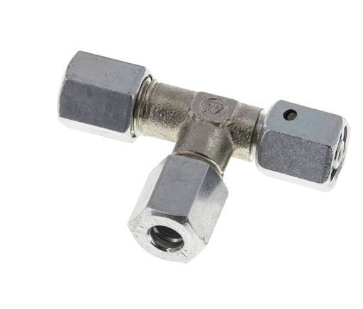 Raccord en T à angle droit 6L en acier zingué avec émerillon 315 bar NBR Réglable ISO 8434-1