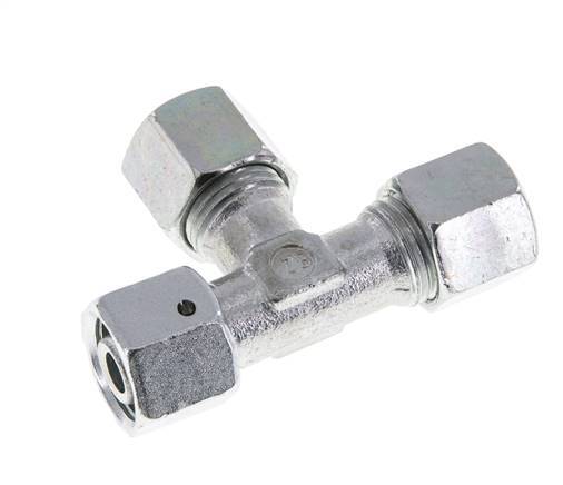 10L Zink Plated Steel Right Angle Tee Cutting Fitting with Swivel 315 bar NBR Adjustable ISO 8434-1