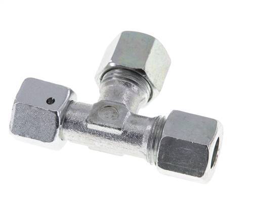 10L Zink Plated Steel Right Angle Tee Cutting Fitting with Swivel 315 bar NBR Adjustable ISO 8434-1