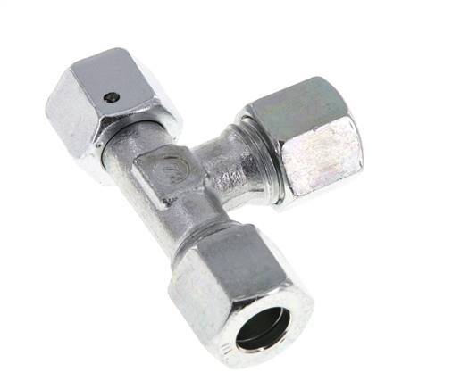 10L Zink Plated Steel Right Angle Tee Cutting Fitting with Swivel 315 bar NBR Adjustable ISO 8434-1