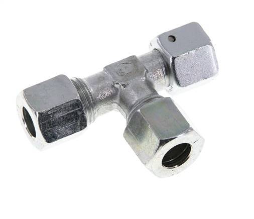 10L Zink Plated Steel Right Angle Tee Cutting Fitting with Swivel 315 bar NBR Adjustable ISO 8434-1