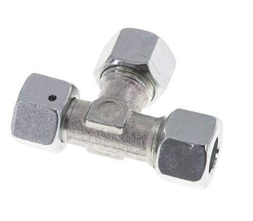 Raccord en T à angle droit 12L en acier zingué avec pivot 315 bar NBR Réglable ISO 8434-1