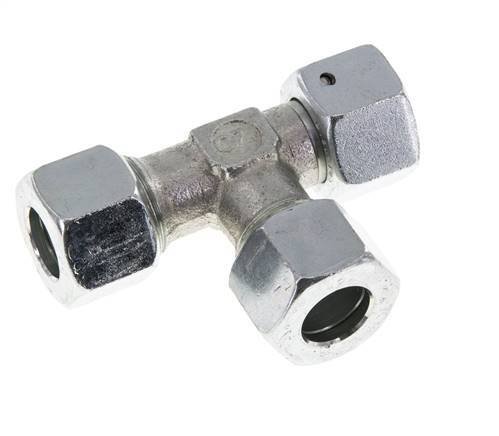 Raccord en T à angle droit 12L en acier zingué avec pivot 315 bar NBR Réglable ISO 8434-1