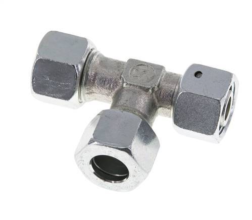 Raccord en T à angle droit 12L en acier zingué avec pivot 315 bar NBR Réglable ISO 8434-1