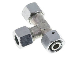 Raccord en T à angle droit 12L en acier zingué avec pivot 315 bar NBR Réglable ISO 8434-1