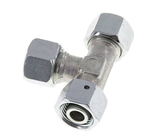 Raccord en T à angle droit 12L en acier zingué avec pivot 315 bar NBR Réglable ISO 8434-1