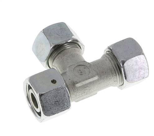 Raccord en T à angle droit 15L en acier zingué avec émerillon 315 bar NBR Réglable ISO 8434-1