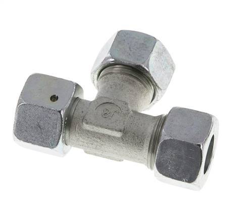 15L Zink Plated Steel Right Angle Tee Cutting Fitting with Swivel 315 bar NBR Adjustable ISO 8434-1