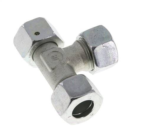 15L Zink Plated Steel Right Angle Tee Cutting Fitting with Swivel 315 bar NBR Adjustable ISO 8434-1