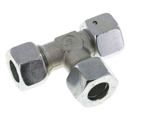 Raccord en T à angle droit 15L en acier zingué avec émerillon 315 bar NBR Réglable ISO 8434-1