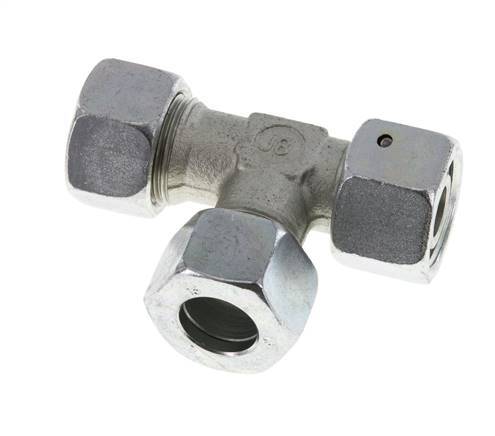 Raccord en T à angle droit 15L en acier zingué avec émerillon 315 bar NBR Réglable ISO 8434-1