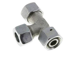 Raccord en T à angle droit 15L en acier zingué avec émerillon 315 bar NBR Réglable ISO 8434-1