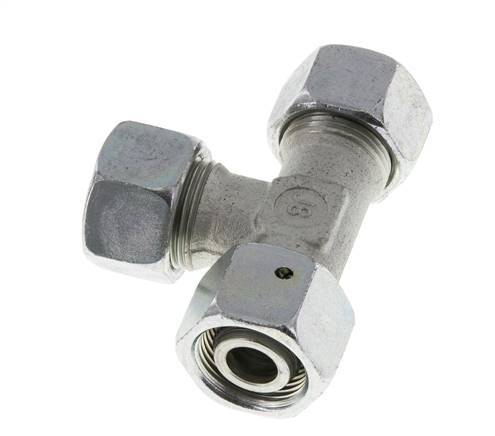 Raccord en T à angle droit 15L en acier zingué avec émerillon 315 bar NBR Réglable ISO 8434-1