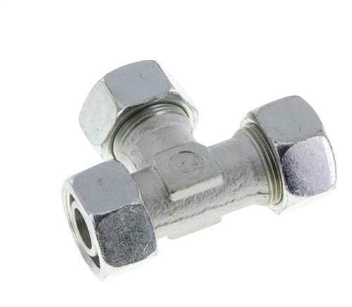 18L Zink Plated Steel Right Angle Tee Cutting Fitting with Swivel 315 bar NBR Adjustable ISO 8434-1