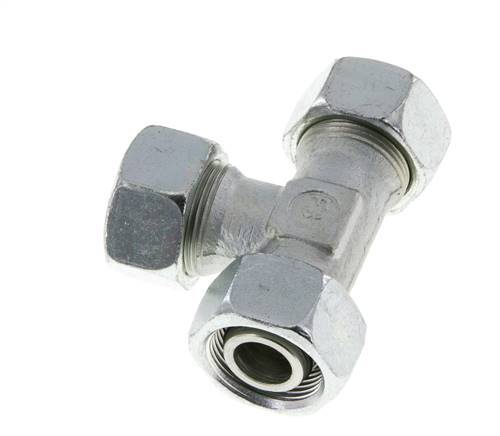 18L Zink Plated Steel Right Angle Tee Cutting Fitting with Swivel 315 bar NBR Adjustable ISO 8434-1