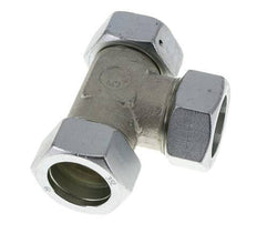 35L Zink Plated Steel Right Angle Tee Cutting Fitting with Swivel 160 bar NBR Adjustable ISO 8434-1