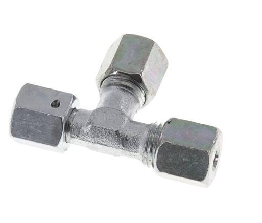 6S Raccord de coupe en té à angle droit en acier zingué avec pivot 630 bar NBR Réglable ISO 8434-1