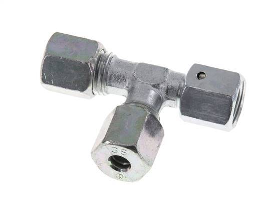 6S Raccord de coupe en té à angle droit en acier zingué avec pivot 630 bar NBR Réglable ISO 8434-1