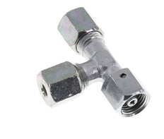 6S Raccord de coupe en té à angle droit en acier zingué avec pivot 630 bar NBR Réglable ISO 8434-1