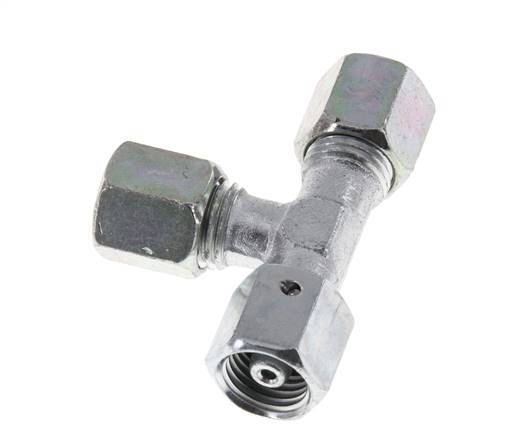 6S Raccord de coupe en té à angle droit en acier zingué avec pivot 630 bar NBR Réglable ISO 8434-1