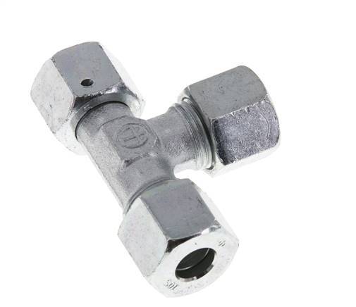 10S Zink Plated Steel Right Angle Tee Cutting Fitting with Swivel 630 bar NBR Adjustable ISO 8434-1