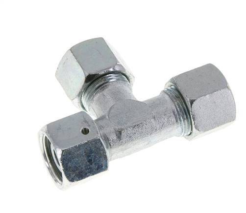 14S Acier zingué Raccord de coupe en T à angle droit avec pivot 630 bar NBR Réglable ISO 8434-1