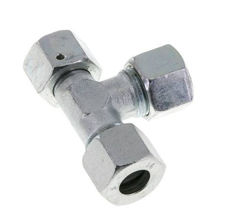14S Acier zingué Raccord de coupe en T à angle droit avec pivot 630 bar NBR Réglable ISO 8434-1