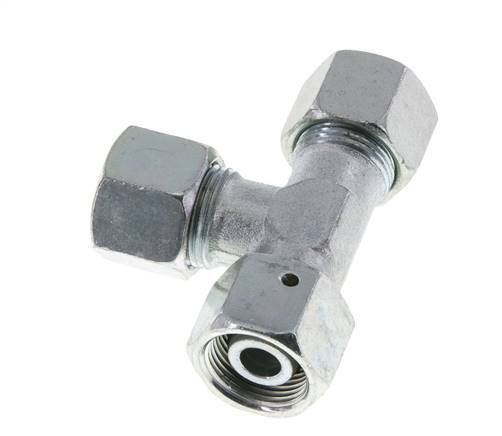 14S Acier zingué Raccord de coupe en T à angle droit avec pivot 630 bar NBR Réglable ISO 8434-1