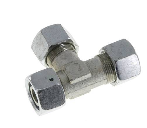 16S Zink Plated Steel Right Angle Tee Cutting Fitting with Swivel 400 bar NBR Adjustable ISO 8434-1