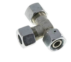 16S Zink Plated Steel Right Angle Tee Cutting Fitting with Swivel 400 bar NBR Adjustable ISO 8434-1