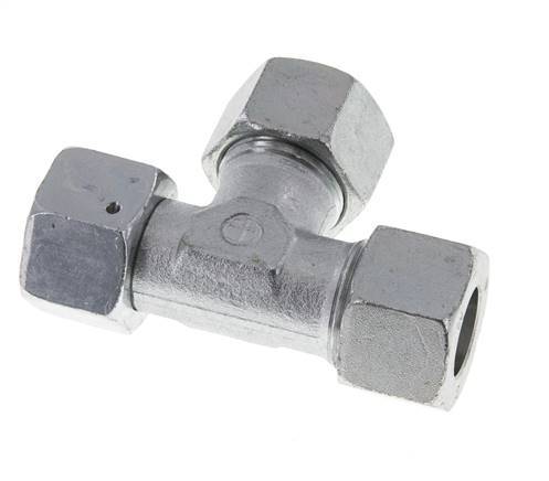 20S Zink Plated Steel Right Angle Tee Cutting Fitting with Swivel 400 bar NBR Adjustable ISO 8434-1