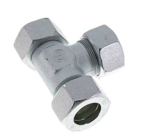 30S Zink Plated Steel Right Angle Tee Cutting Fitting with Swivel 400 bar NBR Adjustable ISO 8434-1