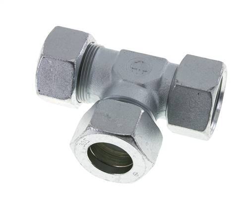 30S Zink Plated Steel Right Angle Tee Cutting Fitting with Swivel 400 bar NBR Adjustable ISO 8434-1