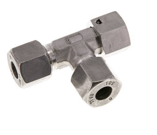 Raccord de coupe en T à angle droit en acier inoxydable 18L avec pivot 315 bar FKM Réglable ISO 8434-1