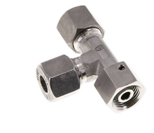 Raccord de coupe en T à angle droit en acier inoxydable 18L avec pivot 315 bar FKM Réglable ISO 8434-1