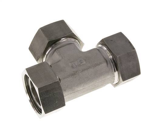 Raccord de coupe en T à angle droit 35L en acier inoxydable avec pivot 160 bar FKM Réglable ISO 8434-1