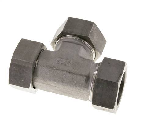 Raccord de coupe en T à angle droit 35L en acier inoxydable avec pivot 160 bar FKM Réglable ISO 8434-1