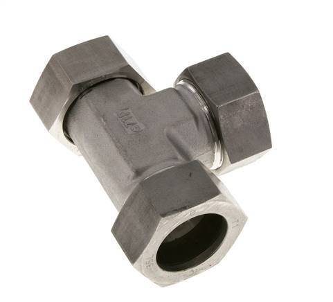 Raccord de coupe en T à angle droit 35L en acier inoxydable avec pivot 160 bar FKM Réglable ISO 8434-1