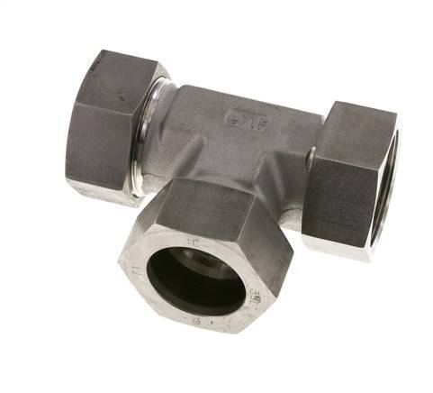 Raccord de coupe en T à angle droit 35L en acier inoxydable avec pivot 160 bar FKM Réglable ISO 8434-1