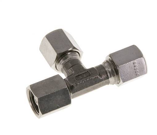 6S Raccord de coupe en T à angle droit en acier inoxydable avec pivot 630 bar FKM Réglable ISO 8434-1