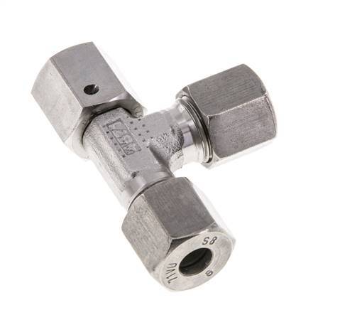 8S Stainless Steel Right Angle Tee Cutting Fitting with Swivel 630 bar FKM Adjustable ISO 8434-1