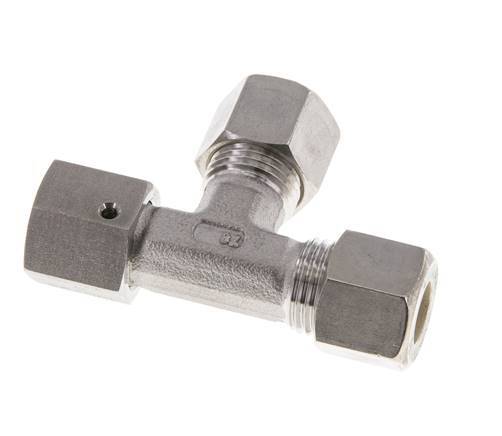 10L Acier inoxydable Té à angle droit Raccord à compression avec pivot 315 bar FKM Ajustable ISO 8434-1