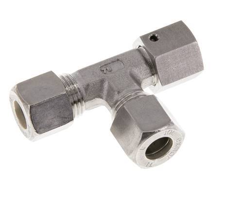 10L Acier inoxydable Té à angle droit Raccord à compression avec pivot 315 bar FKM Ajustable ISO 8434-1