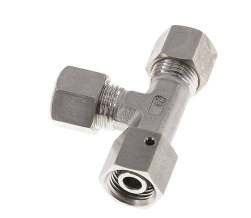 10L Acier inoxydable Té à angle droit Raccord à compression avec pivot 315 bar FKM Ajustable ISO 8434-1