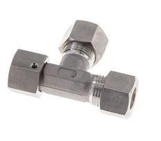 Raccord à compression en T à angle droit en acier inoxydable 12L avec pivot 315 bar FKM Réglable ISO 8434-1